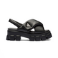 Monolith Padded Nappa Leather Sandals - Black