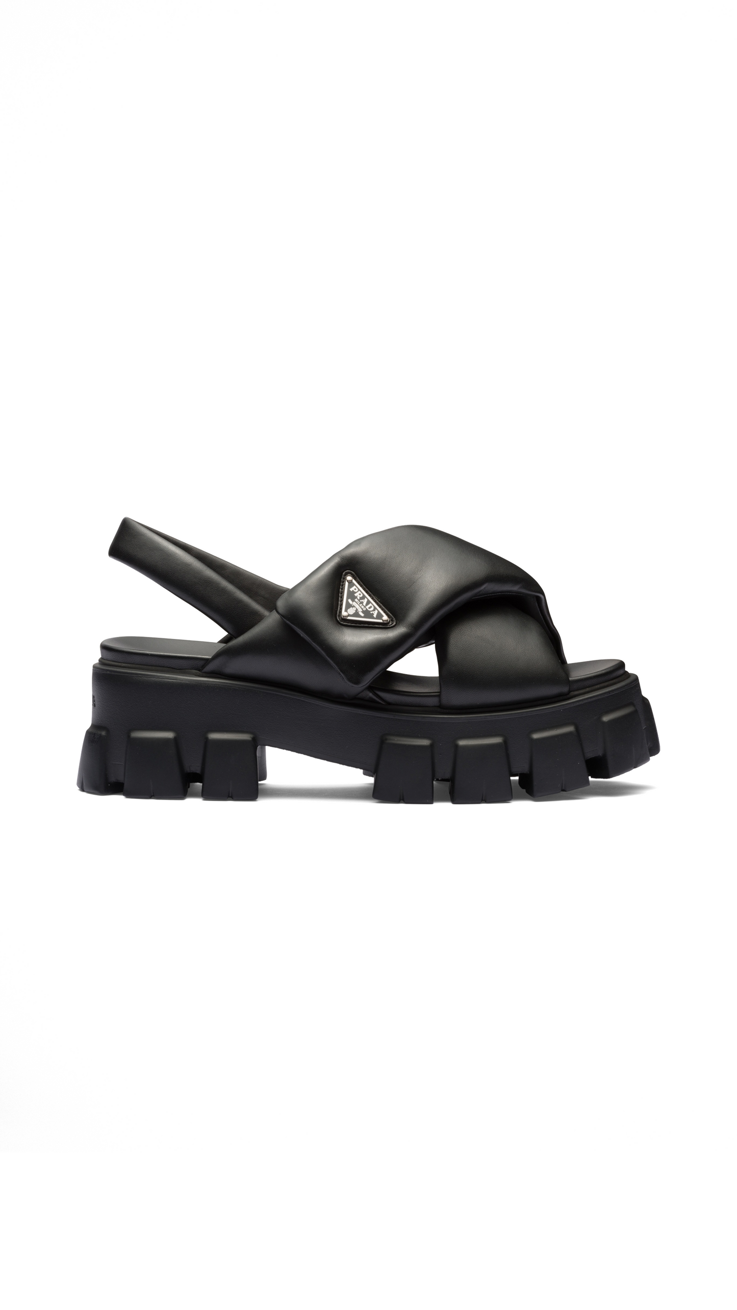 Monolith Padded Nappa Leather Sandals - Black