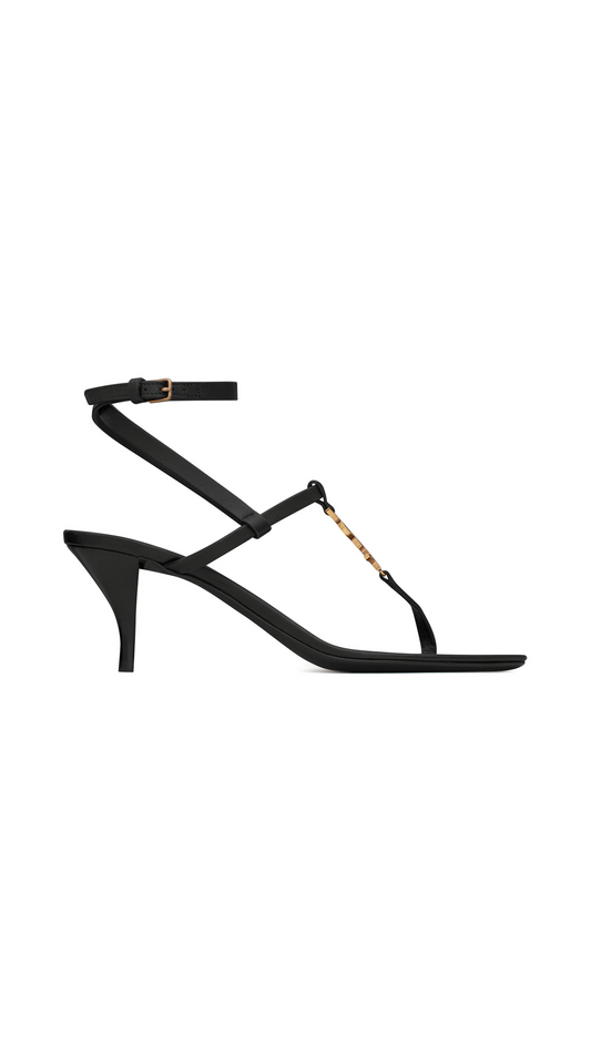 Cassandra Sandals in Smooth Leather - Black