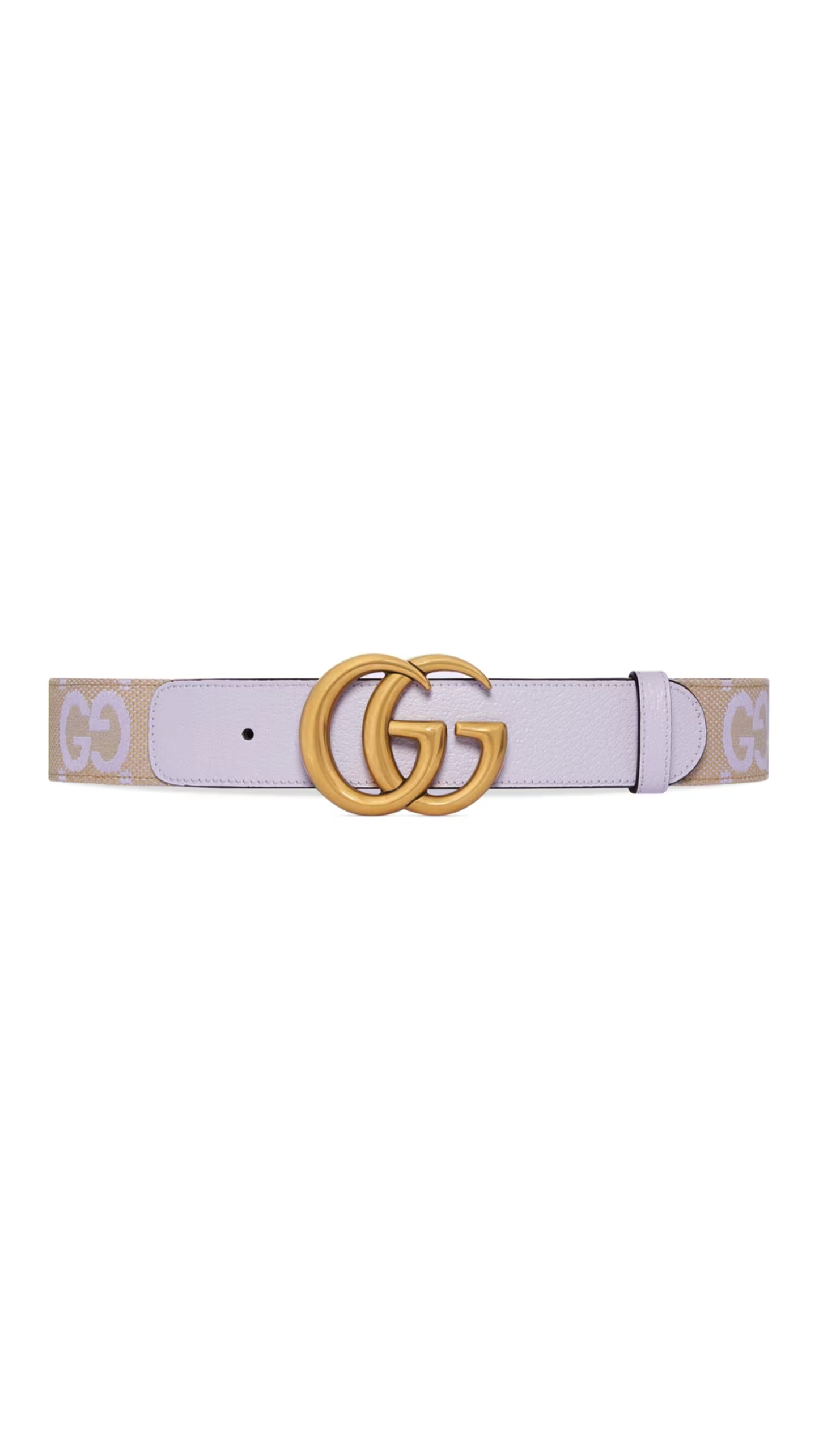 GG Marmont Jumbo GG Belt - Beige/Lilac
