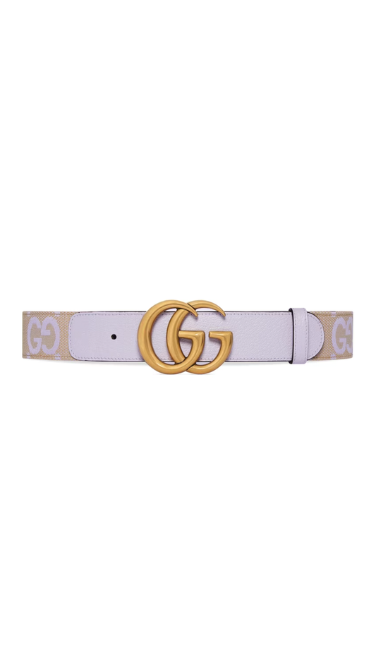 GG Marmont Jumbo GG Belt - Beige/Lilac