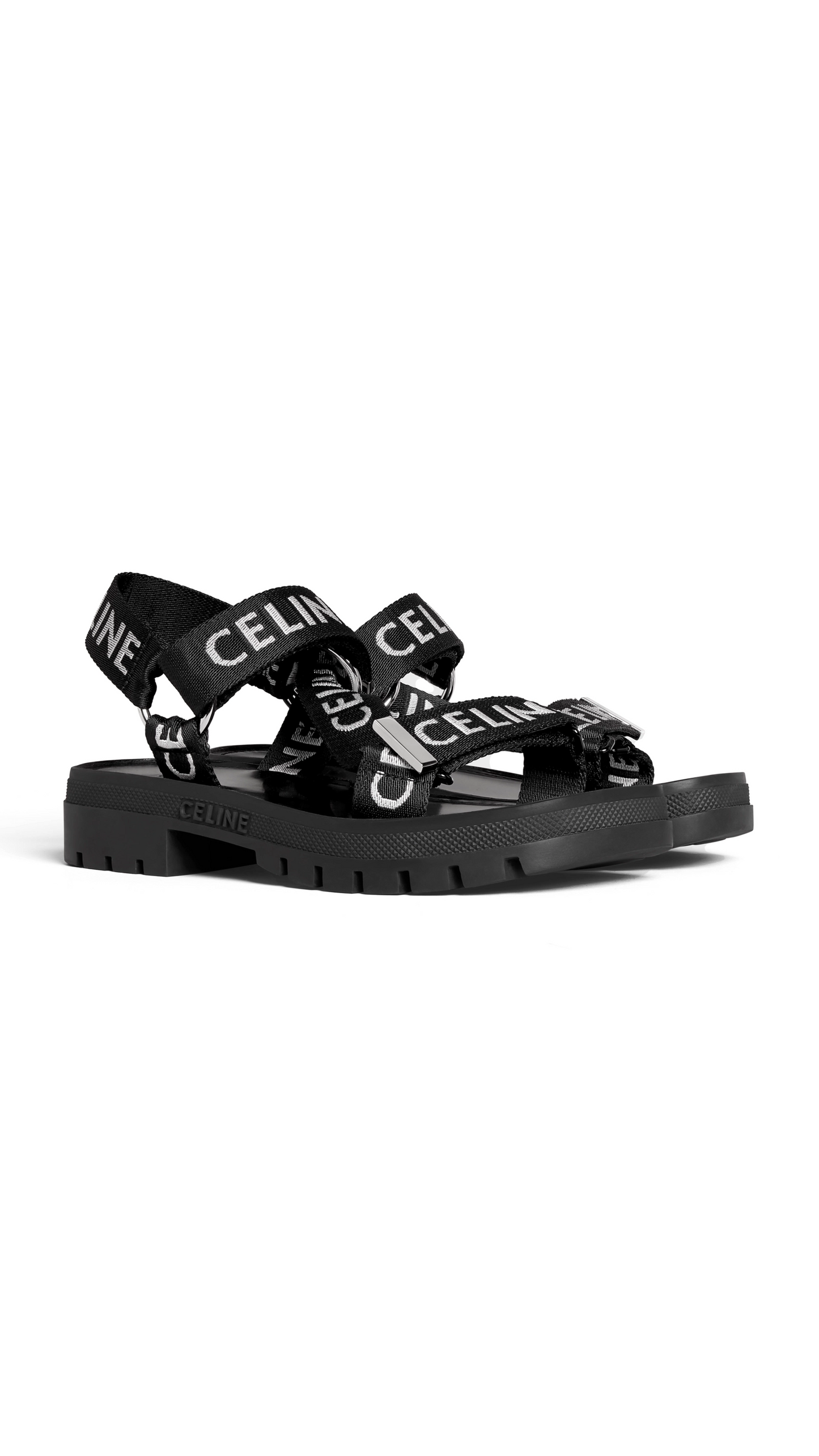 Leo Strappy Sandal In Textile - Black