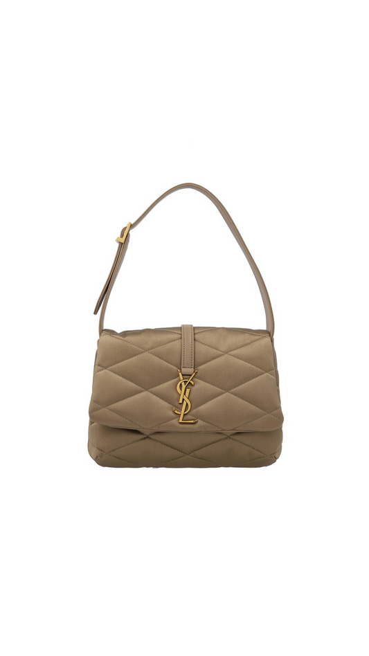 Le 57 Hobo Bag in Shiny Fabric - Mousse