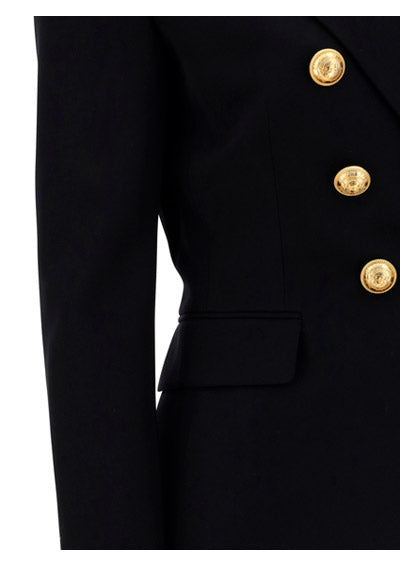 Grain de Poudre Double-Breasted Jacket - Black