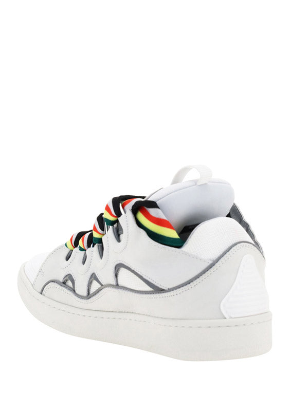 Leather Curb Sneakers - White