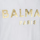 Cotton T-shirt With Paris Logo Print - White / Gold