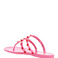 Rockstud Flat Rubber Sandal - Pink.