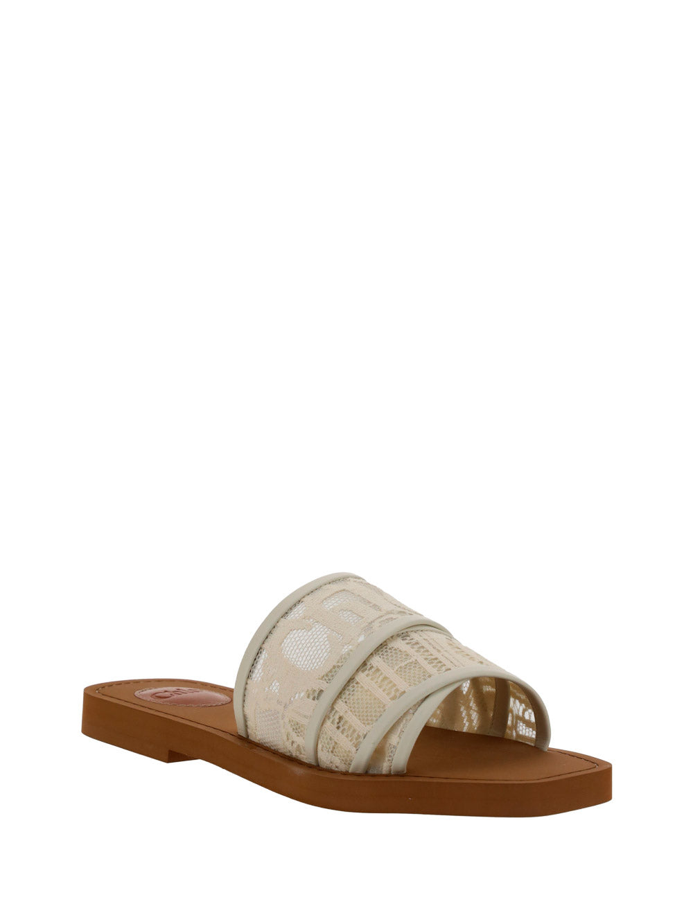 Slide Woody Lace Mule Sandals - Ivory