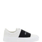 Sneakers In Leather With Givenchy Webbing - Black / White
