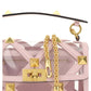 Medium Bag with Roman Stud Chain in Polymer Material - Transparent/Rose Quartz