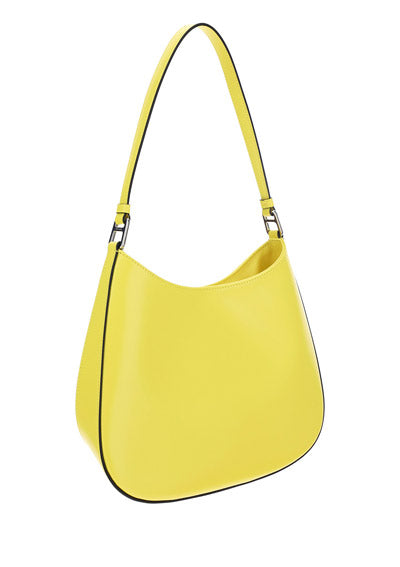 Prada Cleo Brushed Leather Shoulder Bag - Yellow.