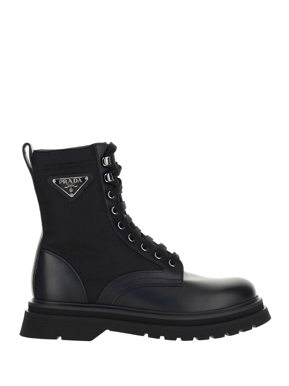 Brushed Rois Leather And Nylon Booties  - Black