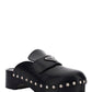 Studded Leather Clogs - Black