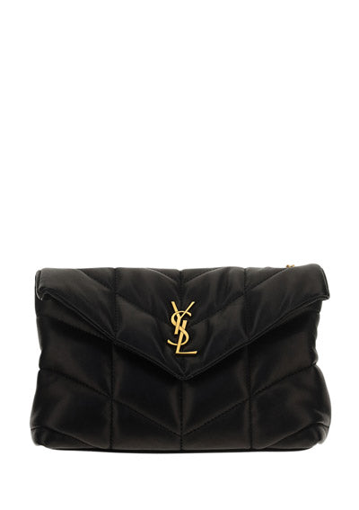 Puffer Toy Bag In Quilted Lambskin - Black