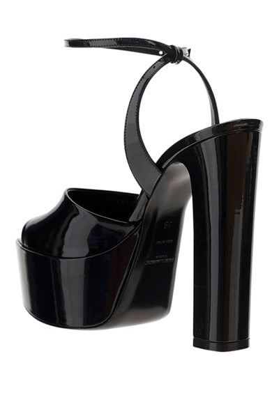 Jodie Platform Sandals In Patent Leather - Black