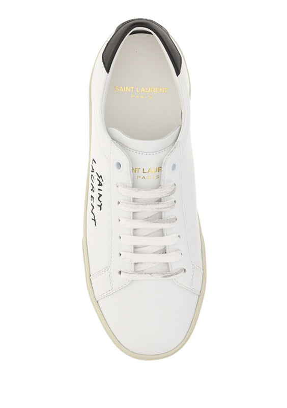 Court Classic SL/06 Embroidered Sneakers in Leather - Optic White