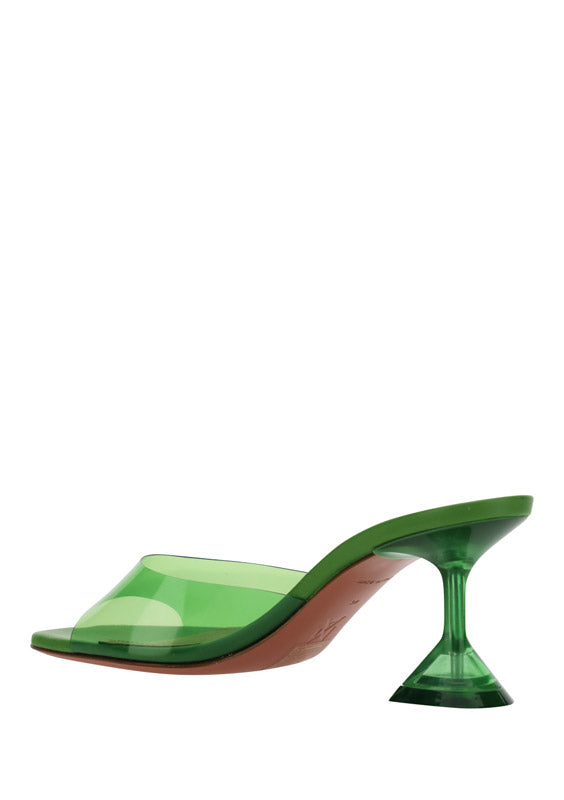 Lupita Glass 70mm PVC Mules - Green