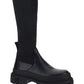 Calfskin and Stretch Mesh Boots - Black