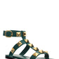 Roman Stud Flat Calfskin Sandal - Green