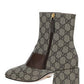 Gucci Blondie Ankle Boot - Beige/Ebony/Brown.
