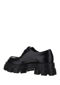 Monolith Brushed Leather Lace-up Shoes - Black