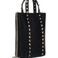 Rockstud Calfskin Leather Tote - Black.