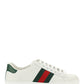 Ace Leather Sneakers - White / Green
