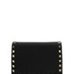 Rockstud Grainy Calfskin Chain Pouch - Black.