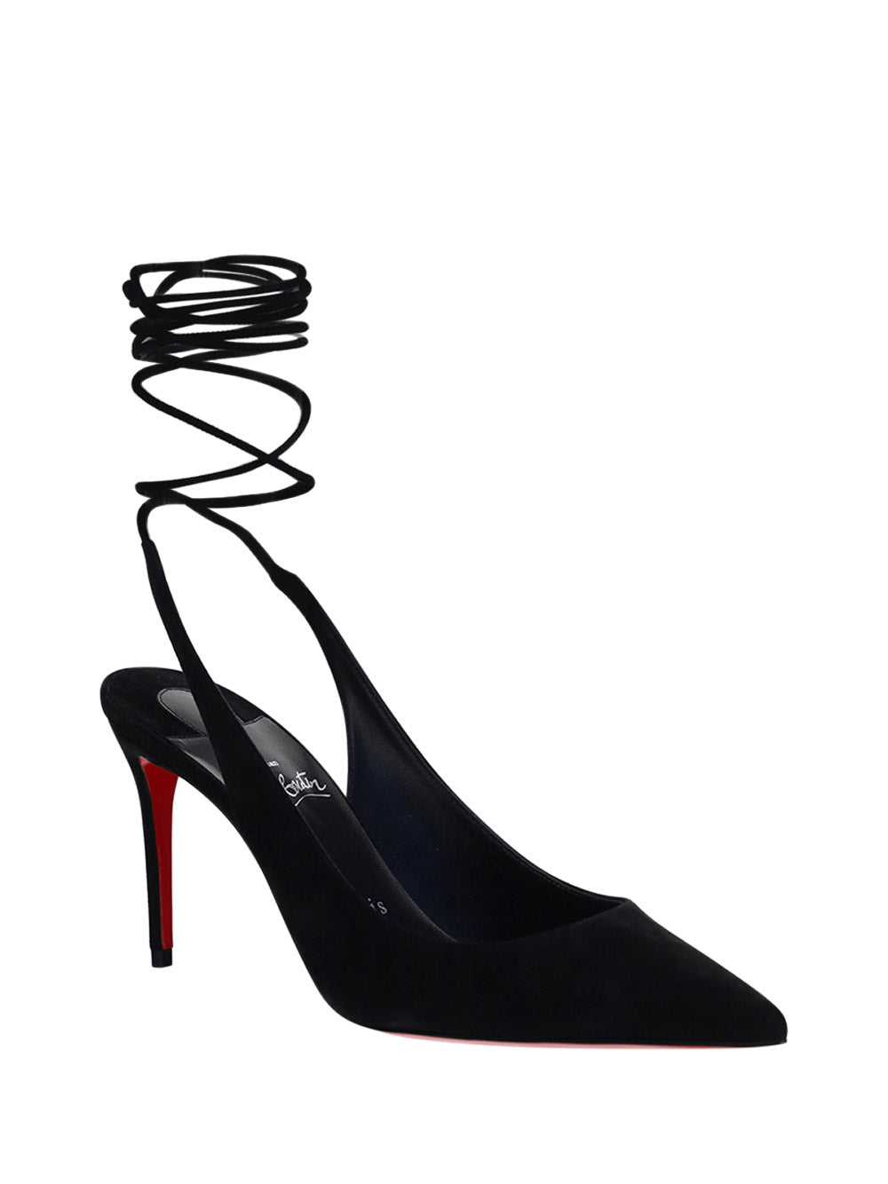 Lace-Up Kate Suede 85 Pumps - Black