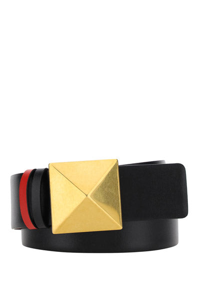 Reversible One Stud Belt In Calfskin 40MM - Black / Red