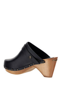 Titya Leather Clogs - Black