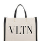 Small VLTN Print Canvas Tote Bag - Ivory