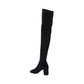 Golden Walk Over-the-knee Boot in Stretch Fabric 70mm - Black