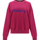 Brushstroke Logo Print Crewneck Sweatshirt - Fuchsia