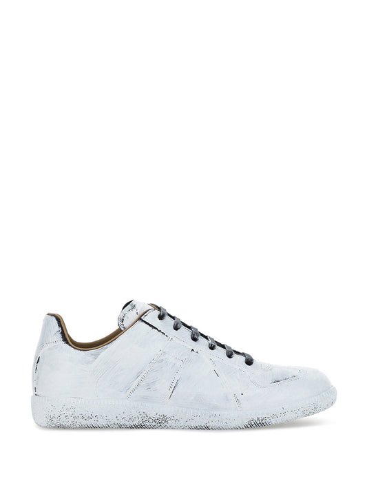 Painted Replica Leather Sneaker - White/Black