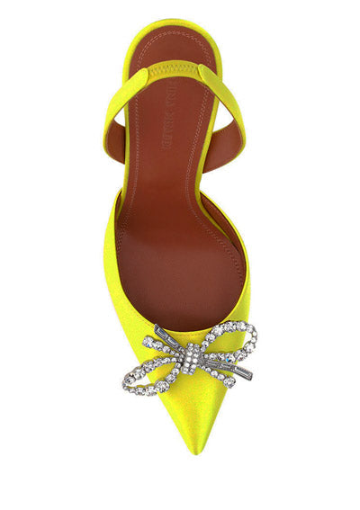 Rosie Sling Satin Pump - Yellow