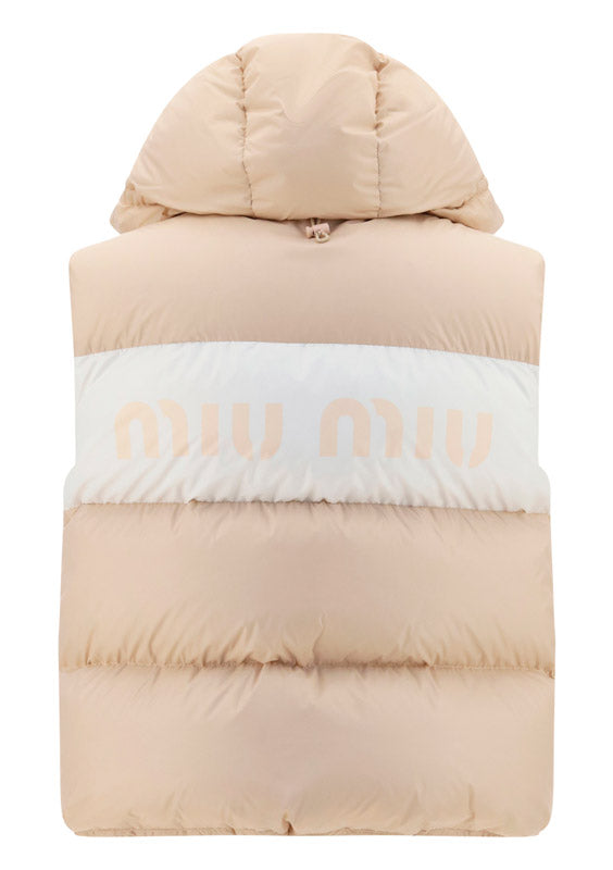 Nylon Down Vest - Peach Pink
