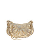 Le Cagole Mini Purse With Chain Metallized With Rhinestones - Golden