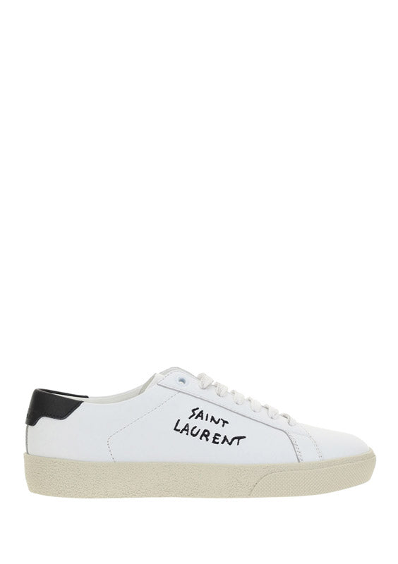 Court Classic SL/06 Embroidered Sneakers in Leather - Optic White