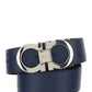 Reversible And Adjustable Gancini Belt - Black \ Navy
