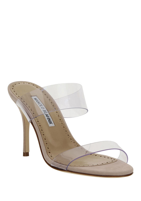 Scolto PVC Open Toe Mules - Beige.