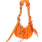 Le Cagole XS Shoulder Bag Crocodile Embossed - Orange