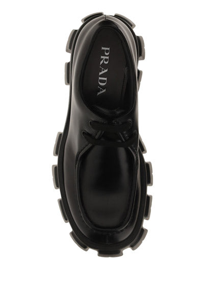 Monolith Brushed Leather Lace-up Shoes - Black