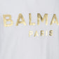 Cotton T-shirt With Paris Logo Print - White / Gold