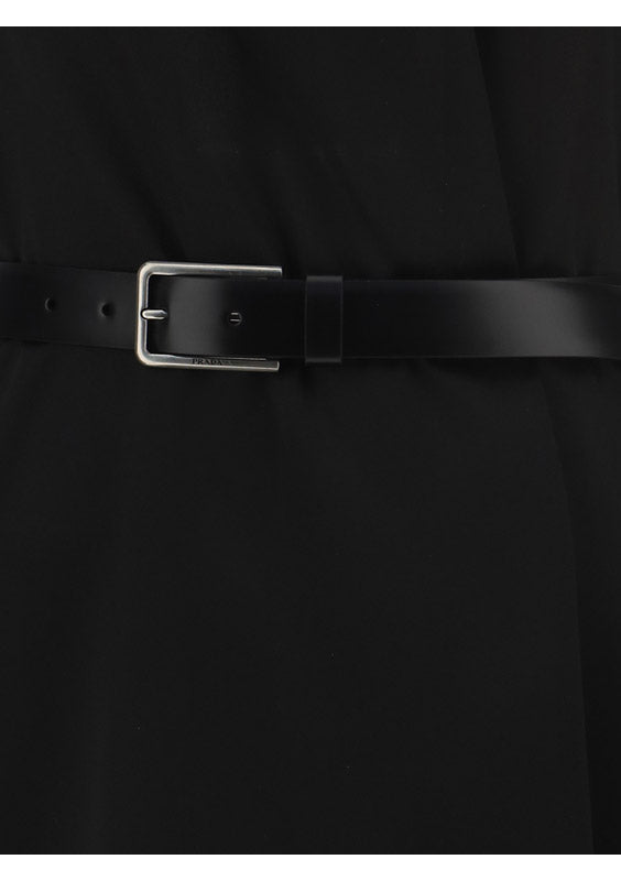 Silk Dress - Black / White