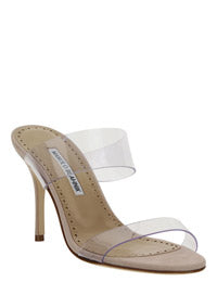 Scolto PVC Open Toe Mules - Beige.