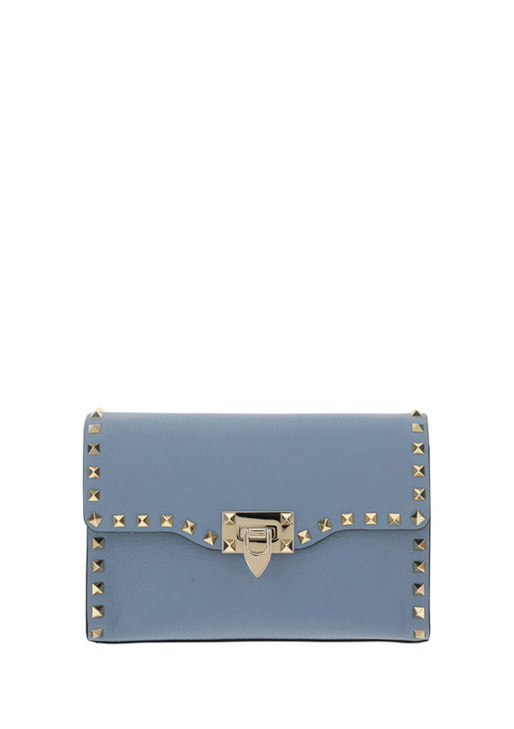 Small Rockstud Grainy Calfskin Crossbody Bag - Niagara.