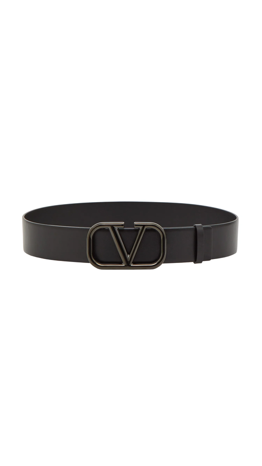 Vlogo Signature Belt in Shiny Calfskin 40MM - Black