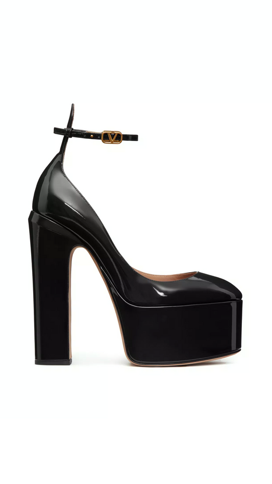 Tan-go Platform Pump in Patent Leather 155mm - Black