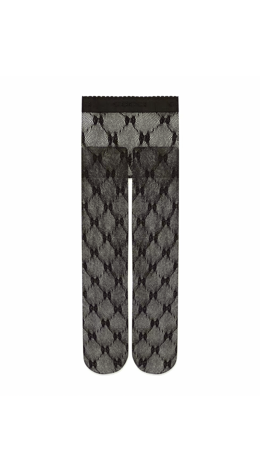 GG Knit Tights - Black/Gold